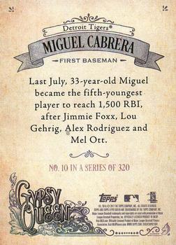 2017 Topps Gypsy Queen - Missing Blackplate #10 Miguel Cabrera Back