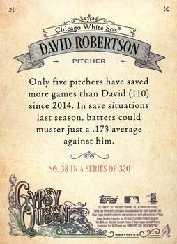 2017 Topps Gypsy Queen - Missing Nameplate #38 David Robertson Back