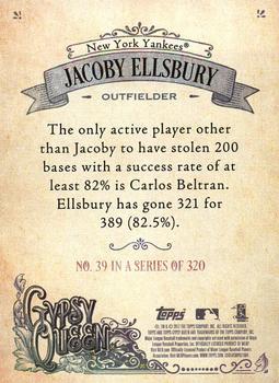 2017 Topps Gypsy Queen - Missing Nameplate #39 Jacoby Ellsbury Back