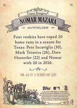 2017 Topps Gypsy Queen - Missing Nameplate #40 Nomar Mazara Back