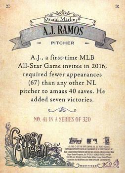 2017 Topps Gypsy Queen - Missing Nameplate #41 A.J. Ramos Back