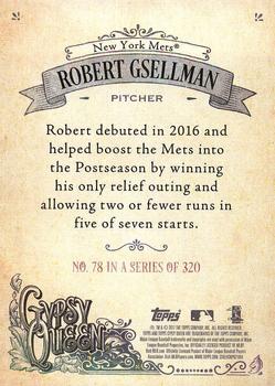 2017 Topps Gypsy Queen - Missing Nameplate #78 Robert Gsellman Back