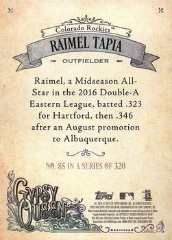 2017 Topps Gypsy Queen - Missing Nameplate #85 Raimel Tapia Back