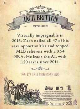 2017 Topps Gypsy Queen - Missing Nameplate #173 Zach Britton Back