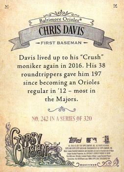2017 Topps Gypsy Queen - Missing Nameplate #242 Chris Davis Back