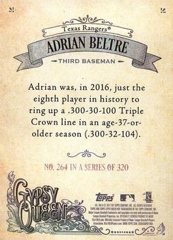 2017 Topps Gypsy Queen - Missing Nameplate #264 Adrian Beltre Back