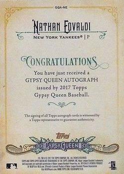 2017 Topps Gypsy Queen - Gypsy Queen Autographs #GQA-NE Nathan Eovaldi Back