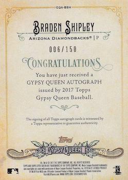 2017 Topps Gypsy Queen - Gypsy Queen Autographs Purple #GQA-BSH Braden Shipley Back
