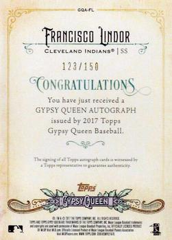 2017 Topps Gypsy Queen - Gypsy Queen Autographs Purple #GQA-FL Francisco Lindor Back