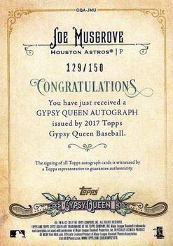2017 Topps Gypsy Queen - Gypsy Queen Autographs Purple #GQA-JMU Joe Musgrove Back