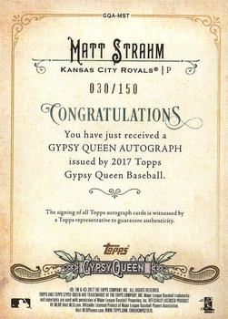 2017 Topps Gypsy Queen - Gypsy Queen Autographs Purple #GQA-MST Matt Strahm Back