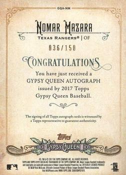 2017 Topps Gypsy Queen - Gypsy Queen Autographs Purple #GQA-NM Nomar Mazara Back