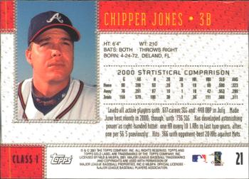 2001 Topps Gold Label #21 Chipper Jones Back