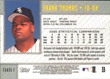 2001 Topps Gold Label #33 Frank Thomas Back