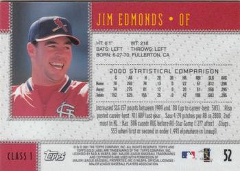 2001 Topps Gold Label #52 Jim Edmonds Back