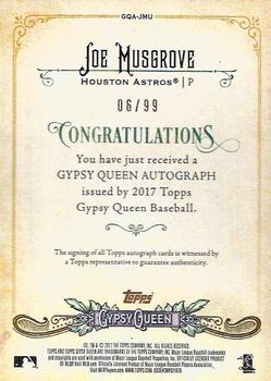 2017 Topps Gypsy Queen - Gypsy Queen Autographs Black and White #GQA-JMU Joe Musgrove Back