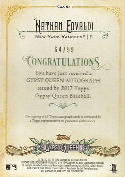 2017 Topps Gypsy Queen - Gypsy Queen Autographs Black and White #GQA-NE Nathan Eovaldi Back