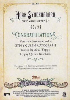2017 Topps Gypsy Queen - Gypsy Queen Autographs Black and White #GQA-NS Noah Syndergaard Back
