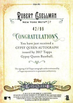 2017 Topps Gypsy Queen - Gypsy Queen Autographs Black and White #GQA-RG Robert Gsellman Back