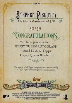 2017 Topps Gypsy Queen - Gypsy Queen Autographs Black and White #GQA-SP Stephen Piscotty Back