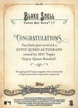 2017 Topps Gypsy Queen - Gypsy Queen Autographs Missing Blackplate #GQA-BS Blake Snell Back