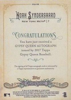 2017 Topps Gypsy Queen - Gypsy Queen Autographs Missing Blackplate #GQA-NS Noah Syndergaard Back