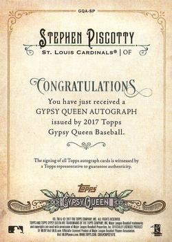 2017 Topps Gypsy Queen - Gypsy Queen Autographs Missing Blackplate #GQA-SP Stephen Piscotty Back