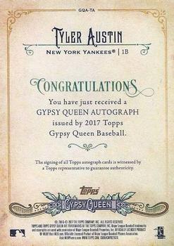 2017 Topps Gypsy Queen - Gypsy Queen Autographs Missing Blackplate #GQA-TA Tyler Austin Back