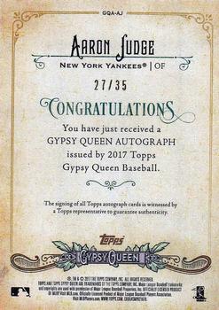 2017 Topps Gypsy Queen - Gypsy Queen Autographs Missing Nameplate #GQA-AJ Aaron Judge Back