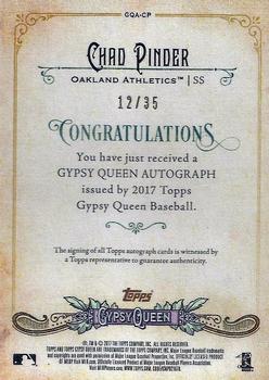 2017 Topps Gypsy Queen - Gypsy Queen Autographs Missing Nameplate #GQA-CP Chad Pinder Back