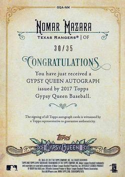 2017 Topps Gypsy Queen - Gypsy Queen Autographs Missing Nameplate #GQA-NM Nomar Mazara Back