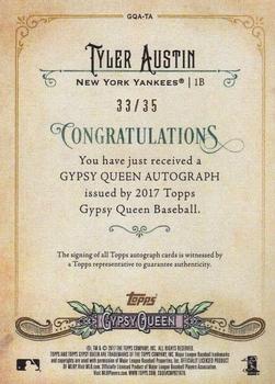 2017 Topps Gypsy Queen - Gypsy Queen Autographs Missing Nameplate #GQA-TA Tyler Austin Back