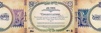 2017 Topps Gypsy Queen - Autograph Patch Book #APB-JP Joe Panik Back