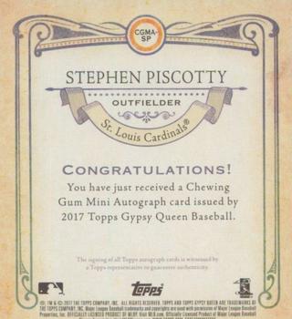 2017 Topps Gypsy Queen - Chewing Gum Mini Autographs #CGMA-SP Stephen Piscotty Back