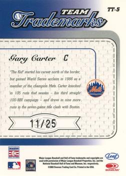 2003 Leaf Limited - Team Trademarks Autographs #TT-5 Gary Carter Back