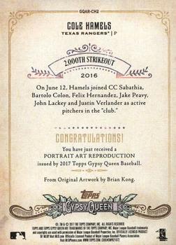 2017 Topps Gypsy Queen - Portrait Art Reproductions #GQAR-CH2 Cole Hamels Back