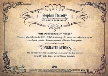 2017 Topps Gypsy Queen - GQ GlassWorks Box Toppers #GW-SP Stephen Piscotty Back