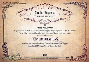 2017 Topps Gypsy Queen - GQ GlassWorks Box Toppers #GW-XB Xander Bogaerts Back