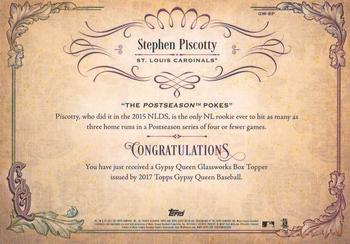 2017 Topps Gypsy Queen - GQ GlassWorks Box Toppers Red #GW-SP Stephen Piscotty Back
