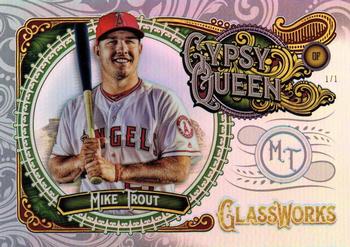 2017 Topps Gypsy Queen - GQ GlassWorks Box Toppers Black #GW-MT Mike Trout Front