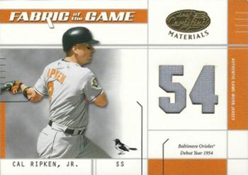 2003 Leaf Certified Materials - Fabric of the Game Debut Year #FG-37 Cal Ripken Jr. Front