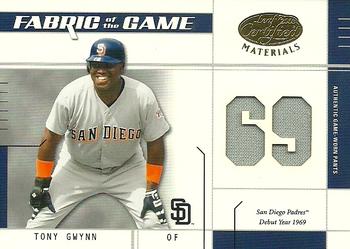 2003 Leaf Certified Materials - Fabric of the Game Debut Year #FG-65 Tony Gwynn Front