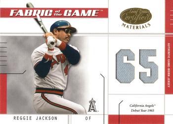 2003 Leaf Certified Materials - Fabric of the Game Debut Year #FG-133 Reggie Jackson Front