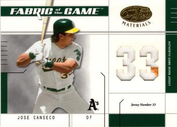 2003 Leaf Certified Materials - Fabric of the Game Jersey Number #FG-114 Jose Canseco Front