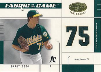 2003 Leaf Certified Materials - Fabric of the Game Jersey Number #FG-150 Barry Zito Front