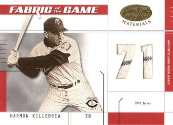 2003 Leaf Certified Materials - Fabric of the Game Jersey Year #FG-7 Harmon Killebrew Front