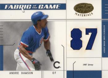 2003 Leaf Certified Materials - Fabric of the Game Jersey Year #FG-35 Andre Dawson Front