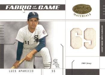 2003 Leaf Certified Materials - Fabric of the Game Jersey Year #FG-43 Luis Aparicio Front