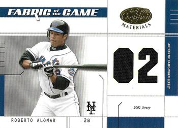 2003 Leaf Certified Materials - Fabric of the Game Jersey Year #FG-74 Roberto Alomar Front