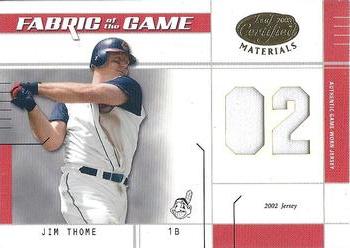 2003 Leaf Certified Materials - Fabric of the Game Jersey Year #FG-92 Jim Thome Front